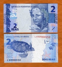 Brazil, 2 Reais, 2010 (2025), P-252g, UNC Sea Turtle