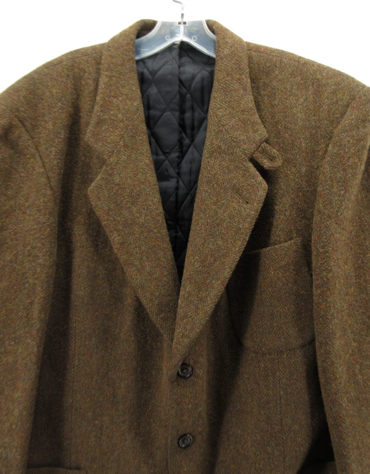 Abrigo deportivo vintage LL Bean para hombre 44 alto marrón lana tweed campo blazer aislado * Foto 2 de 4