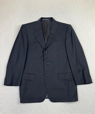 Ermenegildo Zegna Blazer Mens 42R Charcoal Gray Super 100s Wool 3 Button Vent