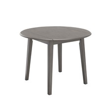 Signature Design by Ashley Shullden Round Drop Leaf Dining Table – Medium Gray,