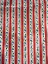1.33Y Peter Pan Fabrics Seersucker Red Stripes Blue Flowers Calico