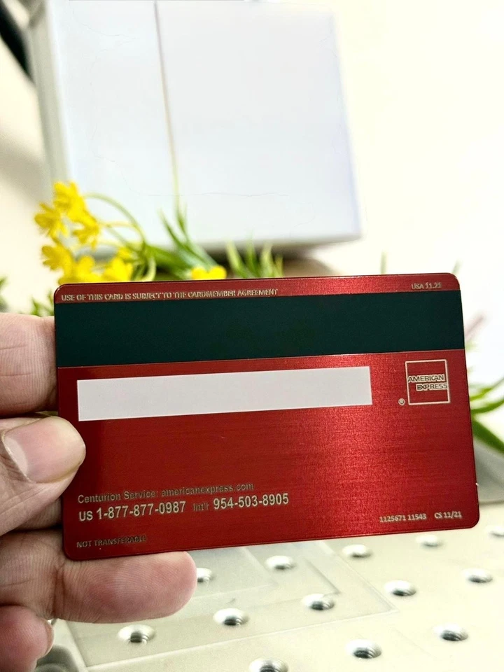 Amex Custom Plum Red Card With Standard Small Chip Design - 2025 Novelty Design. - Image 3 of 4