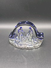 925 Silber Weihnachtskrippe mit Muranoglas Bogen blau ITS srl Italien Osimo