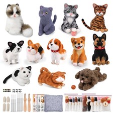 12 Pcs Needle Felting Kit, Animal Needle Felting Beginner Kits Wool Felt Need...