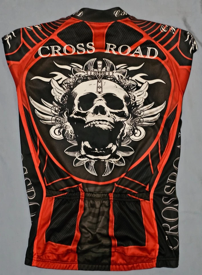 Camiseta FixGear Ciclista Grande Cruzada Estampado Calavera Cremallera Completa Manga Corta Foto 4 de 4