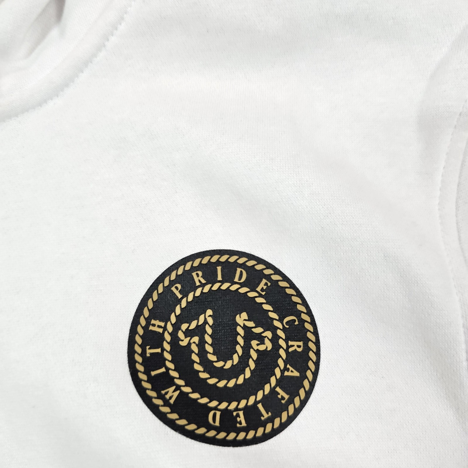 True Religion Hoodie Mens XL White Full Zip Rope Logo Graphic Sweatshirt thumbnail 3