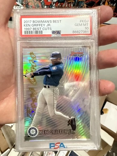 Ken Griffey Jr 2017 Bowman’s Best 1997 Best Cuts Refractor SP PSA 10 POP 56