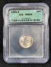 1950 S 10C Roosevelt Dime ICG MS65 TONED #7611