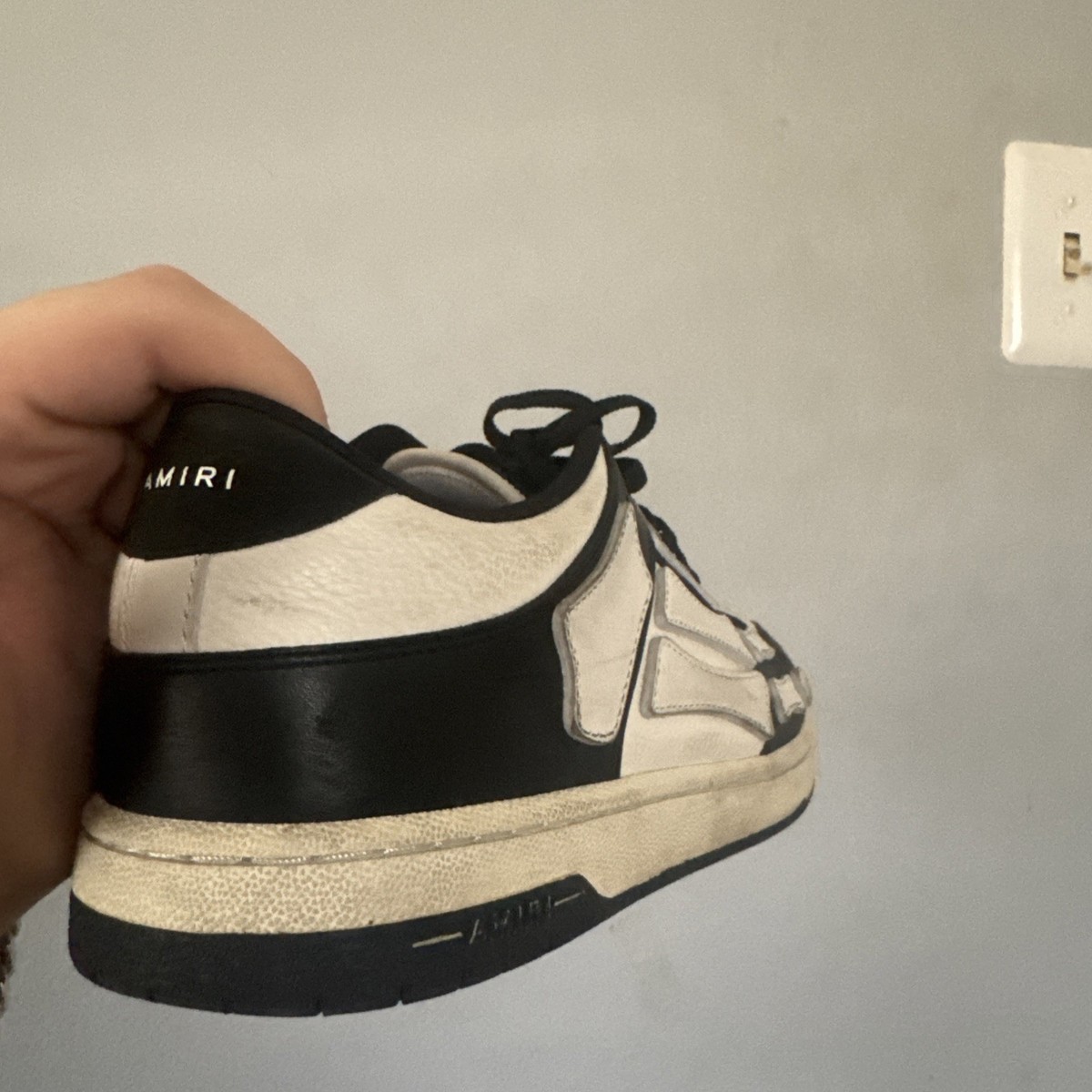 Amiri Skel Low Top Sneakers Size 45 (US 12) White/Black | eBay display picture 1