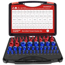 57Pcs Thread Checker, Nut and Bolt 57 Gauges - 33 Inch & 24 Metric 
