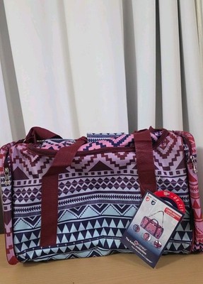 5 Cities Duffle Bag, Multicolor Aztec Design, Lightweight and Airline Approved.