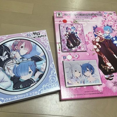 Re:Zero Canvas Wall Clock Set Bulk Sale Used/Unused Collectible
