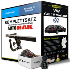 Für VW Golf V Variant Typ 1K5 Anhängerkupplung abnehmbar +eSatz 7pol 07- NEU PKW