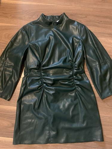 Zara Green Leather Dress XL - Picture 6 of 6