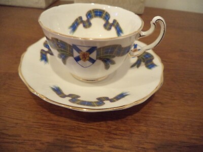 ADDERLEY FINE BONE CHINA ENGLAND NOVA SCOTIA TARTAN VINTAHE TEA CUP 