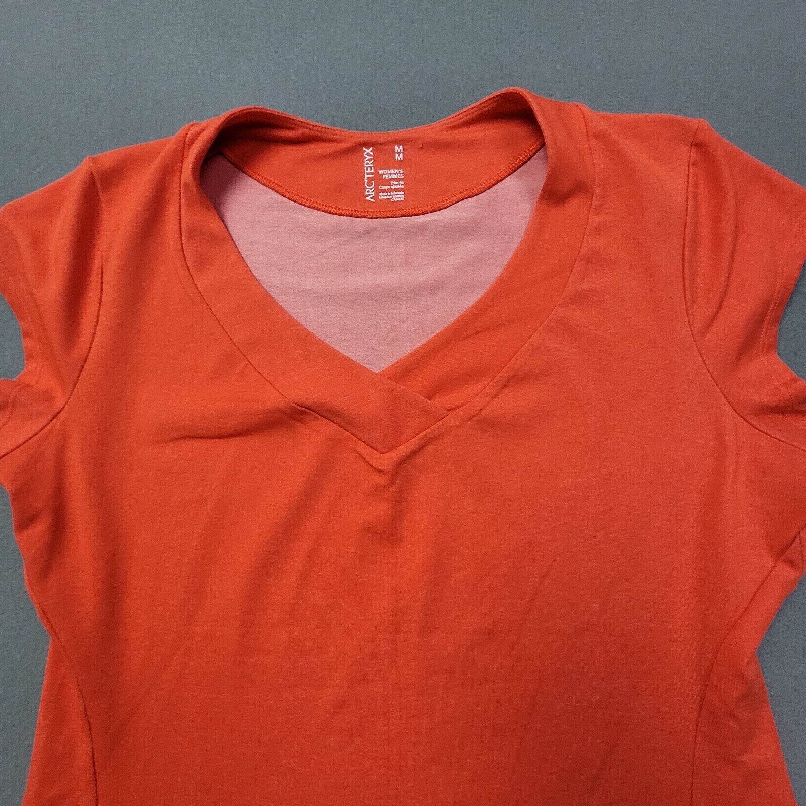 ARC'TERYX Arc’teryx Camicia Donna Alessa Drytech Cappellino Manica Scollo a V Arancione Activewear Medium