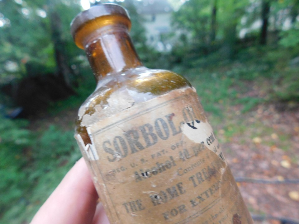 Sorbol Quadruple Goiter Liniment Bottle MechanicsburgOhio Antique ...