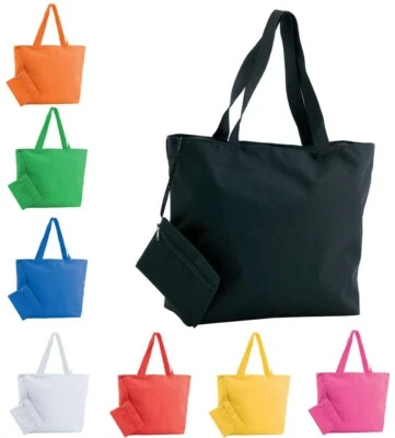 LADIES LARGE BEACH BAG & ATTACHED PURSE SUMMER TOTE SHOPPING SHOPPER HANDBAG UK - Image 1 of 4