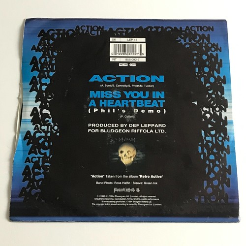 Def Leppard - Action 7" Vinyl Record - LEP 13 VG+/EX - Picture 2 of 4