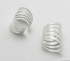 0.63" Solid Sterling Silver Twist Coil Ear Cuff CRAWLER Earrings Stylish Couture
