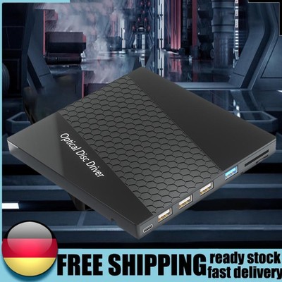 7 in 1 USB3.0 Type C Multi-Function Drive Slim DVD Burner Portable CD DVD Player