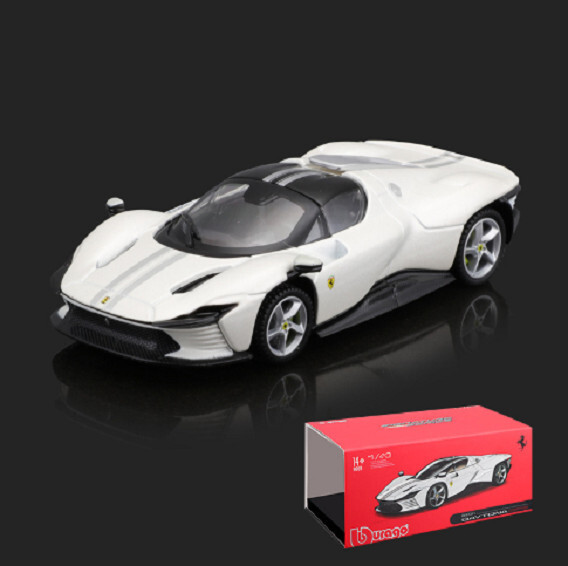BBURAGO 1:43 FERRARI Daytona SP3 DIECAST MODEL RACING CAR NEW IN BOX White