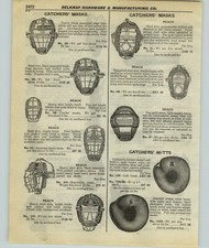 1927 PAPER AD Reach Catchers' Masks Baseball Gear Round Diamond Spitter