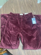 Universal Thread Women's 4R High-Rise Corduroy Ankle Bootcut Jeans Burgundy NEW