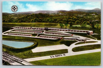 The Holiday Motor Hotel West Mechanicsburg Pennsylvania Postcard Aerial View