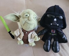 STAR WARS Plush LOT 9" Darth Vader  7" Yoda DISNEY CLEAN