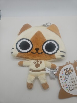 Monster Hunter Airou Felyne Capcom Plush Cat Coin Purse Oldstock HTF 