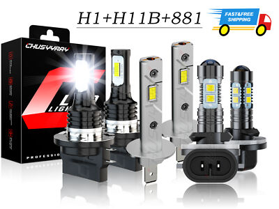 For KIA Optima 2009-2010 LED Headlights High Low Beam Fog Light Bulb H1+H11B+881