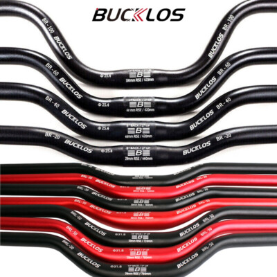 BUCKLOS Mountainbike 25.4/31.8mm Lenker BMX Aluminium 620-780mm Hi-Riser Bar