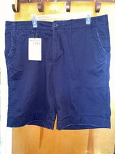 Men Article 365 Vintage Wash Navy Flat Front Shorts Walking Casual Size 38 NWT