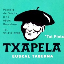 2000s Txapela Restaurant Menu Passeig de Gracia Barcelona Spain