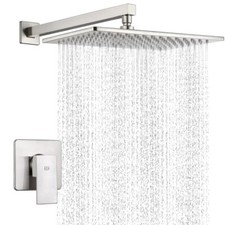 Ware Shower Faucet Set With Rainfall 12 Inch Shower Head Wall Mounted Bathroom S