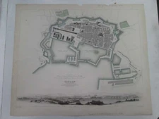 Vintage Map,TOULON,Ancient Telo Martuis,Useful Knowledge,1840