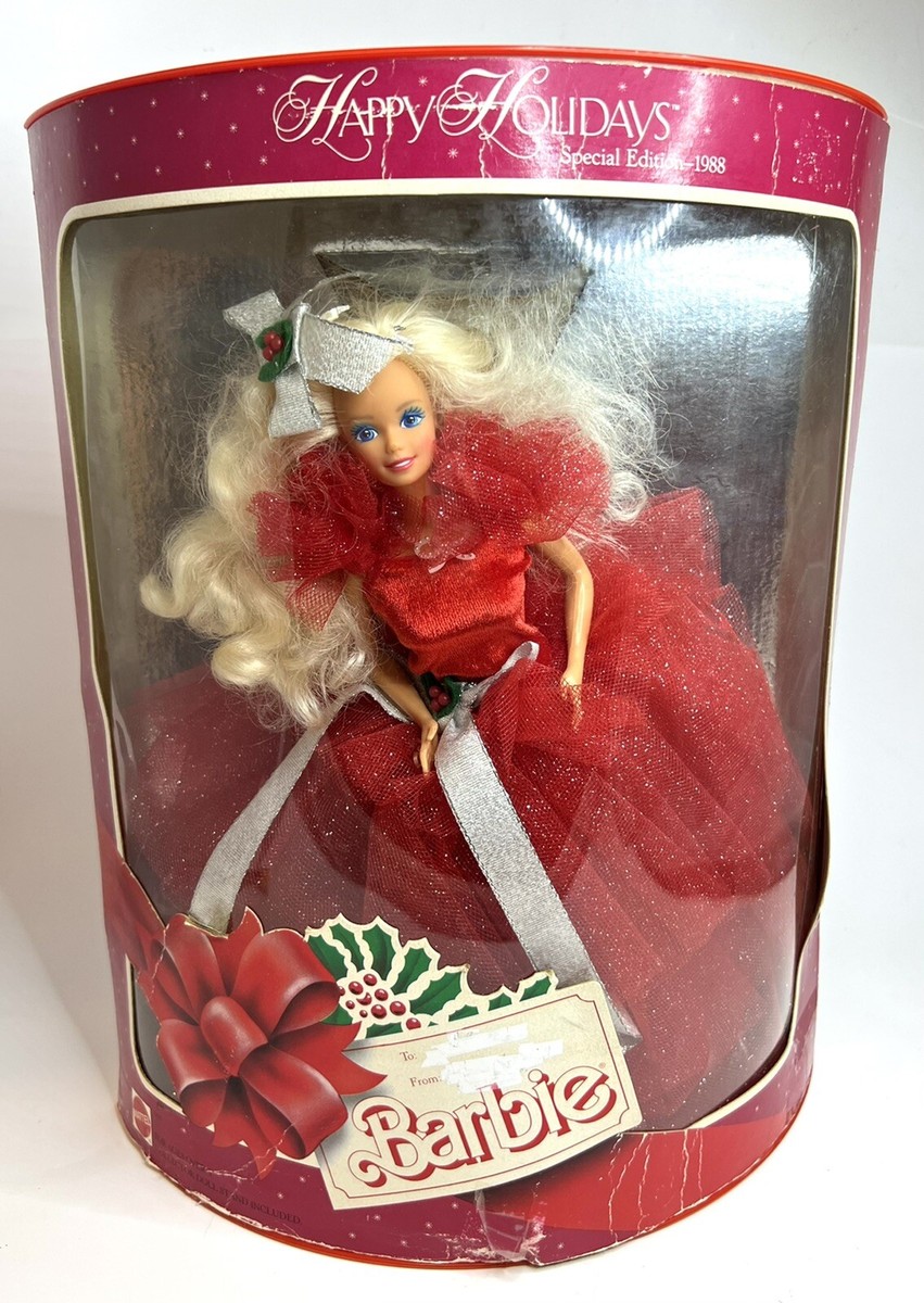 1988 HAPPY HOLIDAYS SPECIAL EDITION BARBIE NRFB LOOSE BOX DAMAGE