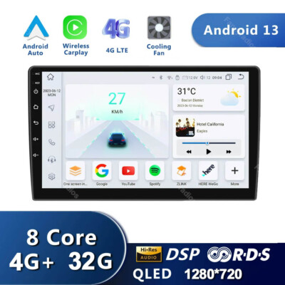 8 Core 4+32GB 2 Din 10.1'' Android 13 Carplay Car Stereo Radio GPS WIFI DSP RDS