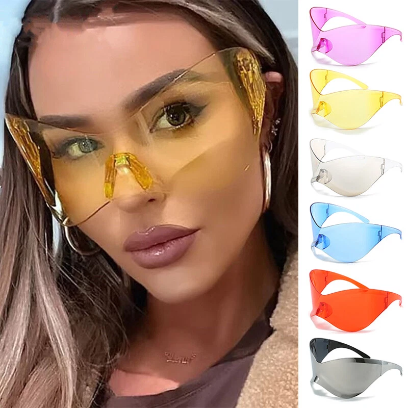 Gafas de sol Steampunk XXL de gran tamaño retro para hombres mujeres Y2k sombras gafas⇓ Foto 3 de 4