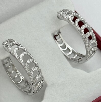 AUTHENTIC DAMIANI HOOP EARRINGS 18K WG, 1.21 CAR VS DIAMONDS, RETAIL USD $7,000