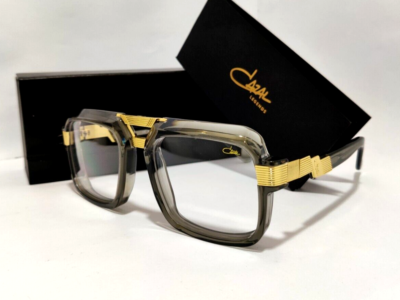 Cazal Sunglasses Green Crystal & Gold Frame Clear Lens Men's