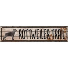 Rottweiler Trail Novelty 24"x5" metal street sign plaque Home Door Garage Wall