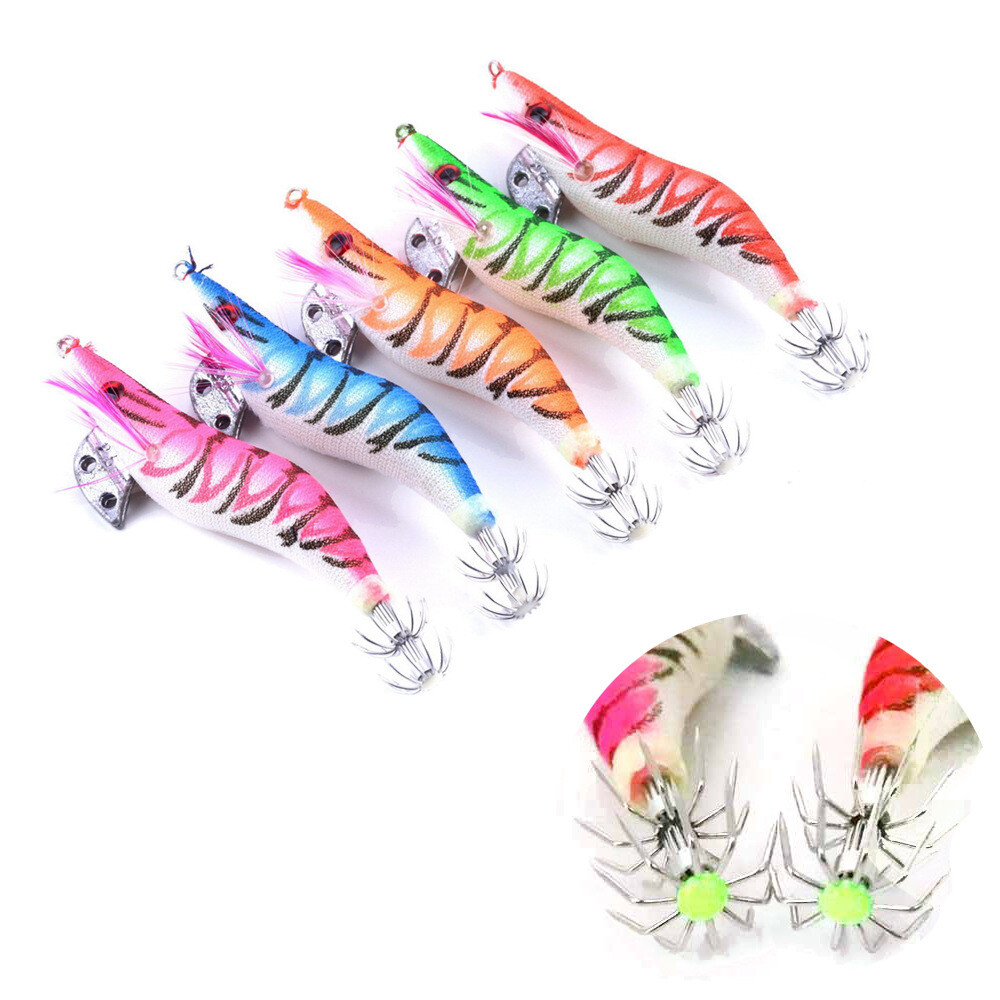 5PCS Fishing Squid Jigs 11g Saltwater Lures Luminous Squid Bait Jig Hooks 2.5# - Image 4
