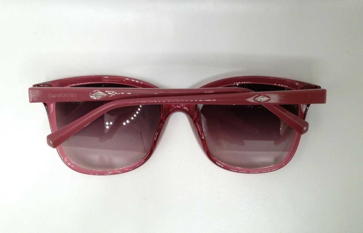 Swarovski SK192 Womens Plastic Sunglass  72T Pink w Dark Burgundy Gradient 55-17 SWAROVSKI SK192 72T Berry Womens Square Gradient Sunglasses  main image 3