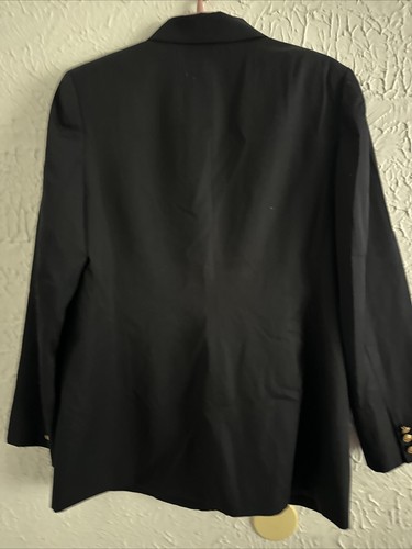Vintage Talbots 100% Wool Double Breasted Black Blazer Size 16 - Picture 2 of 3