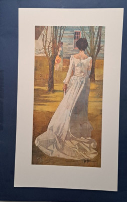 HAND SIGNED  Bart Forbes art print '' The Wedding Dress ''    girl woman vintage