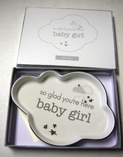 Trinket Tray By Rosanna, "So Glad You're Here Baby Girl," Ceramic, Brand New