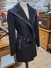 New Elie Tahari Women's Double-breasted Wool-blend Boucle Coat Jacket Black Xxs