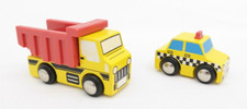 Mini Wooden Dump Truck  Taxi Cab Toys Lot of 2  TF